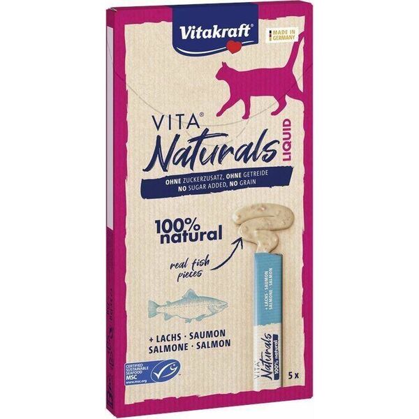 Vitakraft VITAKRAFT KOT 6x15g NATURALS LIQUID  SALMON /11