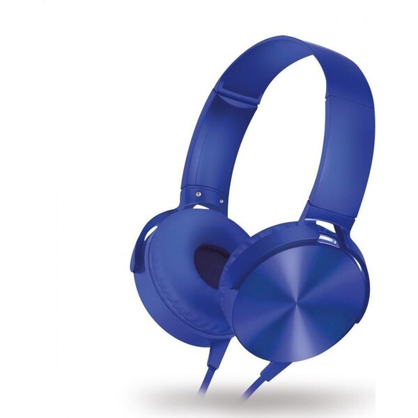 Słuchawki Freestyle FREESTYLE STEREO HEADPHONES WITH MIC SŁUCHAWKI PRZEWODOWE Z MIKROFONEM EXTRA BASS MOVE BLUE [45713]