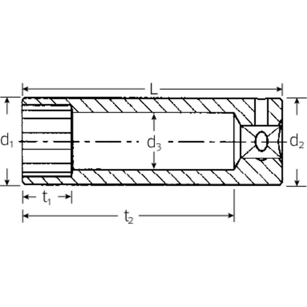 Stahlwille Nasadka 1/4" rozmiar 7/32", 12-kątna, długa