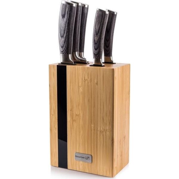 G21 G21 zestaw noży Gourmet Rustic, 5 szt + blok bambusowy