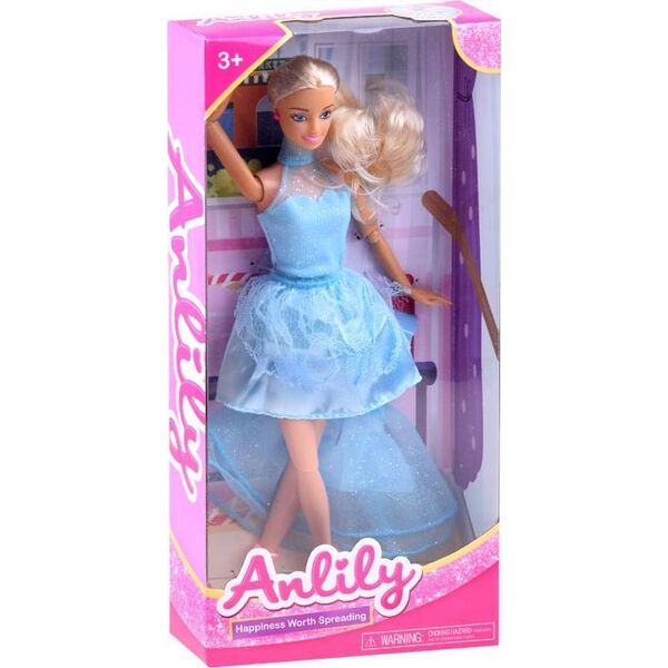 Anlily Anlily Lalka tancerka w niebieska sukienka ZA3920
