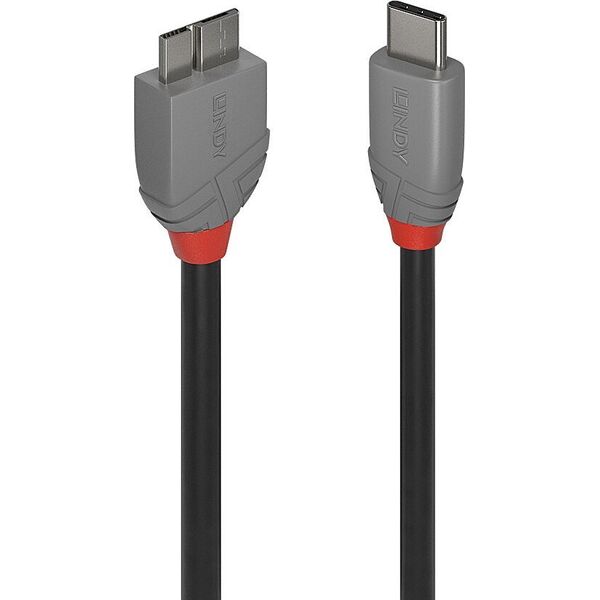Kabel USB Lindy USB-C - micro-B 3 m Czarny (36623)