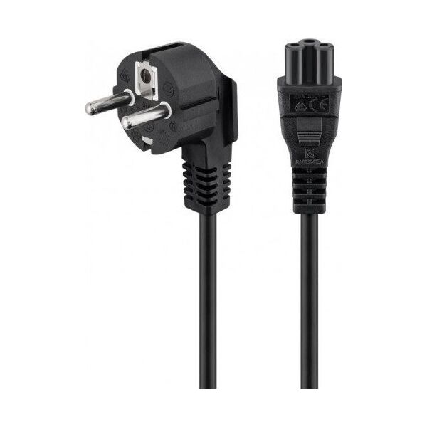Kabel zasilający Goobay Kabel przyłączeniowy sieci (styk uziemiający) kątowy, 3 m, czarny - Długość kabla 3 m