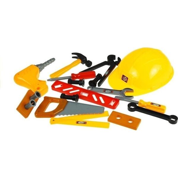 LeanToys Zestaw Narzędzi w Skrzynce Majsterkowicz Kask 20 elementów