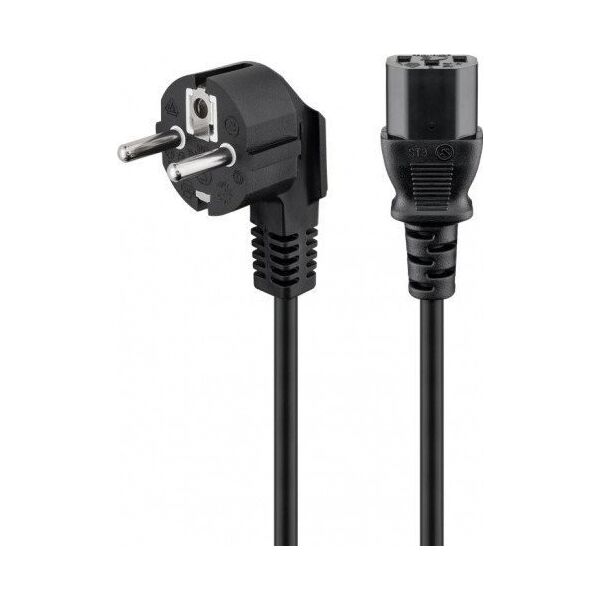 Kabel zasilający Goobay Kątowy przewód przyłączeniowy zimnego urządzenia, 2,5 m, czarny - Długość kabla 2.5 m