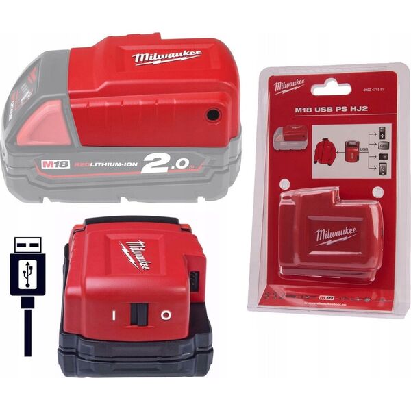 Milwaukee USB maitinimo saltinis MILWAUKEE M18(tm) PS HJ