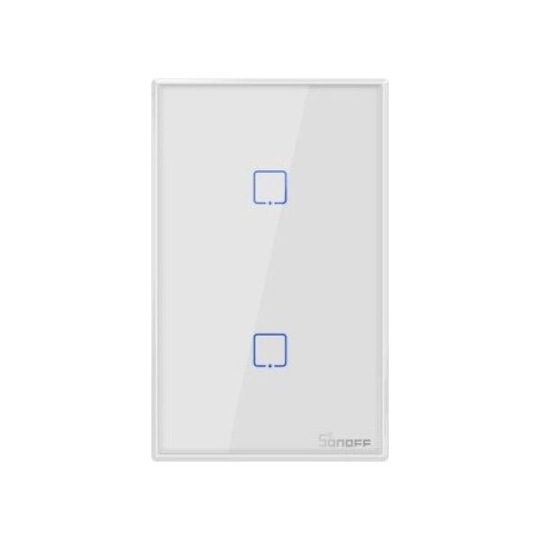 Sonoff T2US2C - 2-gang Wi-Fi Smart Wall Switch US - White