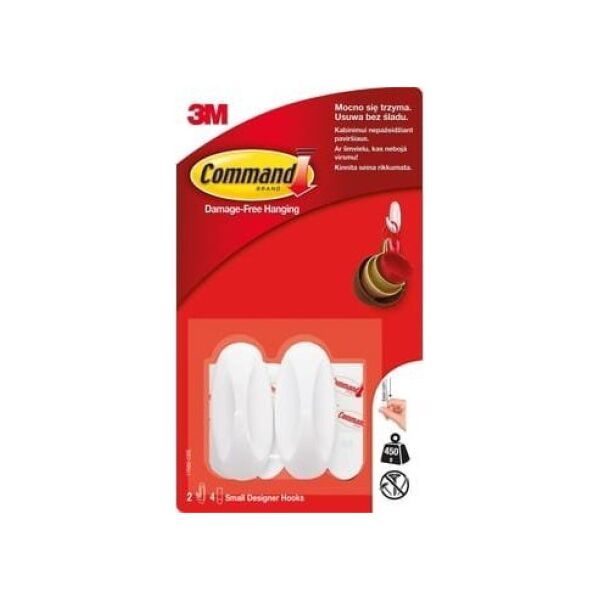 3M 3M Comannd Haki Wielokrotnego Użytku 2 haczyki + 4 małe paski 17082....