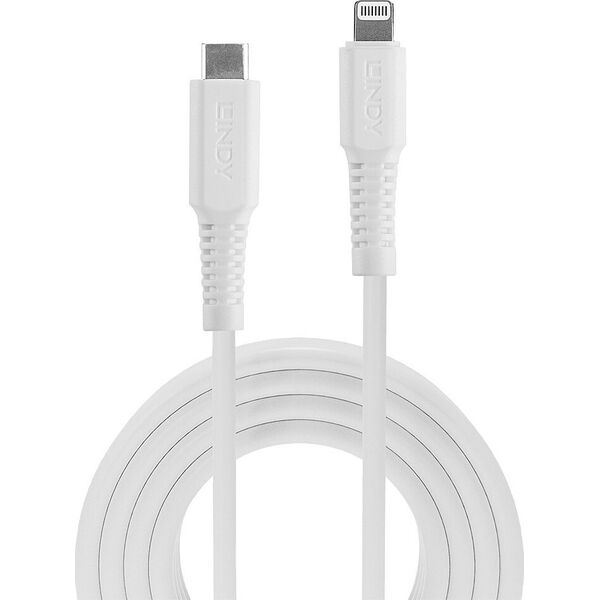 Kabel USB Lindy USB-C - Lightning 0.5 m Biały (31315)