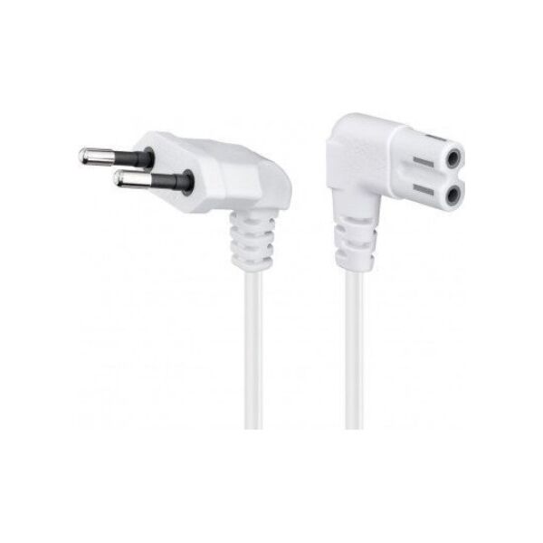 Kabel zasilający Goobay Kabel przyłączeniowy z wtyczką Euro, obustronnie kątowy, 0,75 m, biały - Długość kabla 0.75 m
