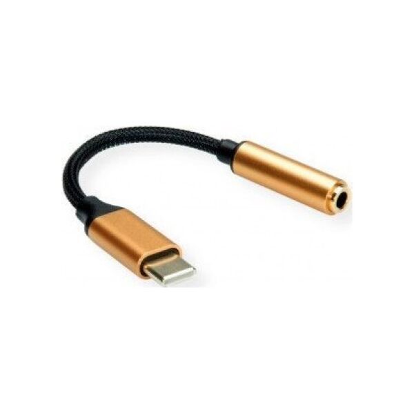 Adapter USB Roline USB-C - Jack 3.5mm Złoty  (12.03.3223)