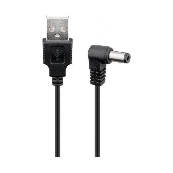Kabel USB Goobay USB-A - DC 5.5 x 2.1 mm 1 m Czarny (RB55158)