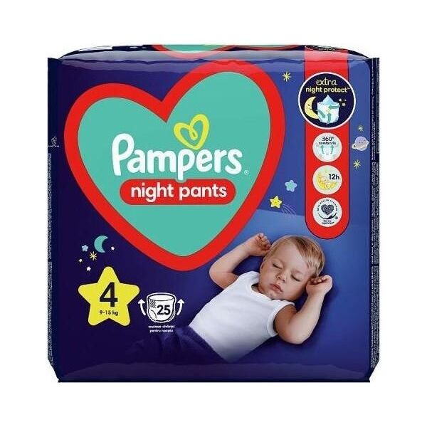 Pampers Night Pants 4, 9-15 kg, 25 szt.