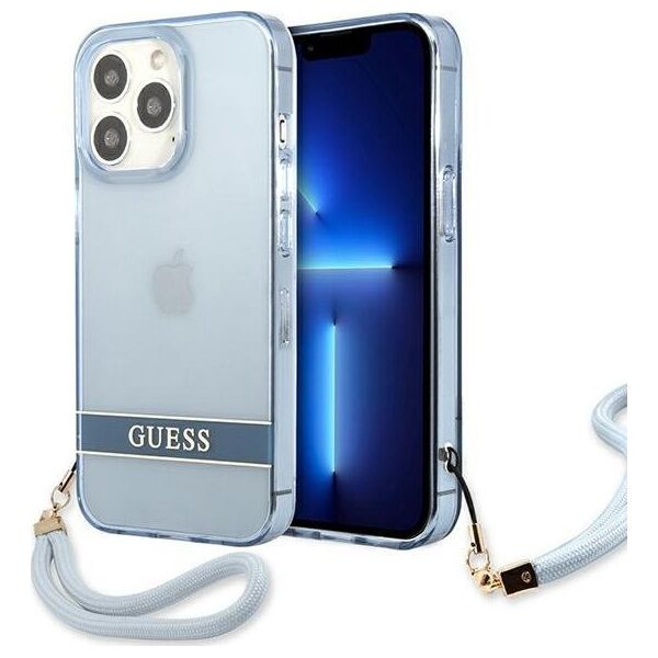 Guess Guess GUHCP13LHTSGSB iPhone 13 Pro / 13 6,1" niebieski/blue hardcase Translucent Stap