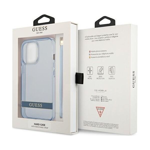 Guess Guess GUHCP13LHTSGSB iPhone 13 Pro / 13 6,1" niebieski/blue hardcase Translucent Stap