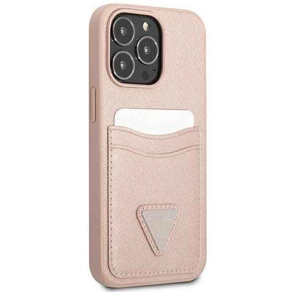 Guess Guess GUHCP13LPSATPP iPhone 13 Pro / 13 6,1" różowy/pink hardcase SaffianoTriangle Logo Cardslot
