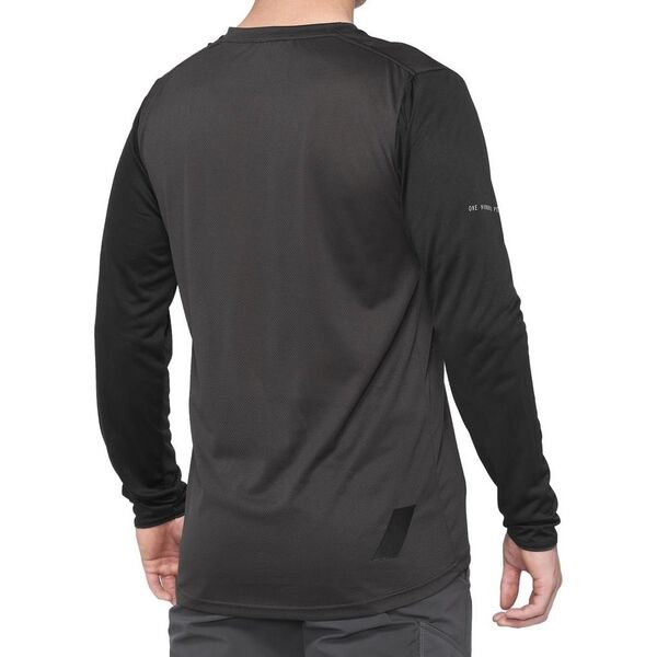 100% Koszulka męska 100% RIDECAMP Long Sleeve Jersey długi rękaw Black Charcoal roz. L