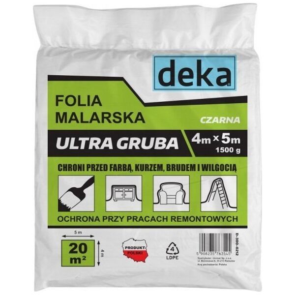Folia malarska Deka FOLIA MALARSKA ULTRA GRUBA CZARNA 4*5M 1500G