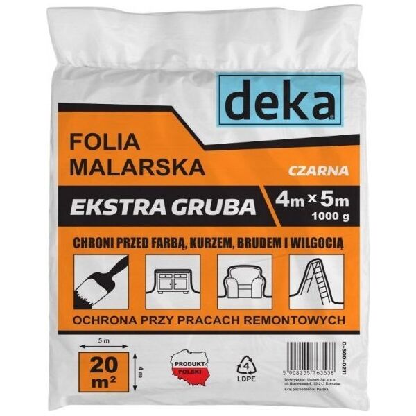 Folia malarska Deka FOLIA MALARSKA EXTRA GRUBA CZARNA 4*5M 1000G