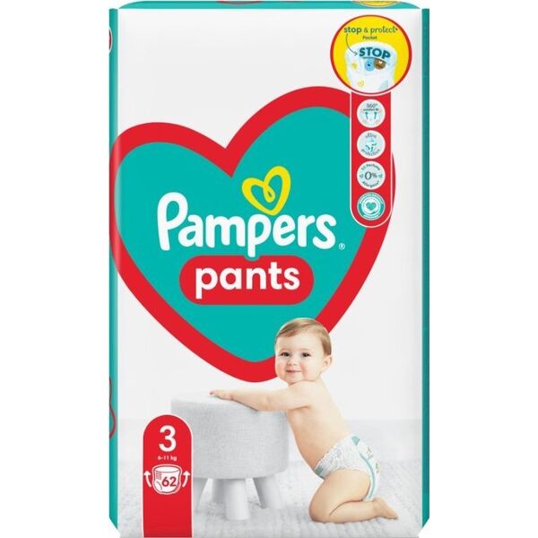 Pampers Pants 3, 6-11 kg, 62 szt.