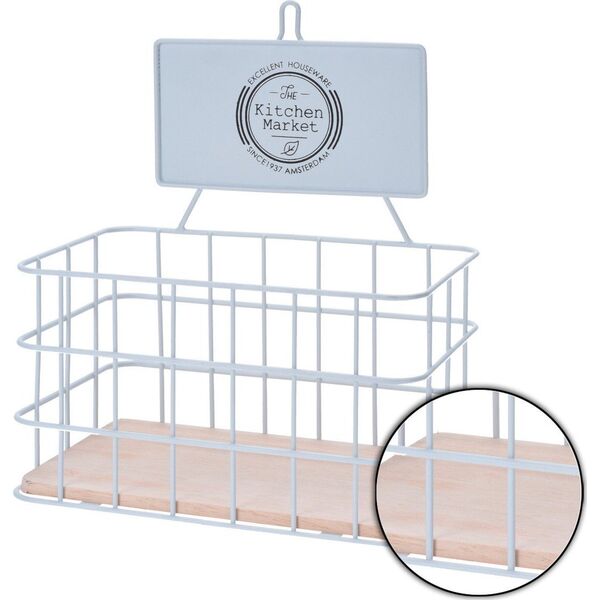 H&S Decoration PÓŁKA KUCHENNA na ścianę WISZĄCA biała Metalowa