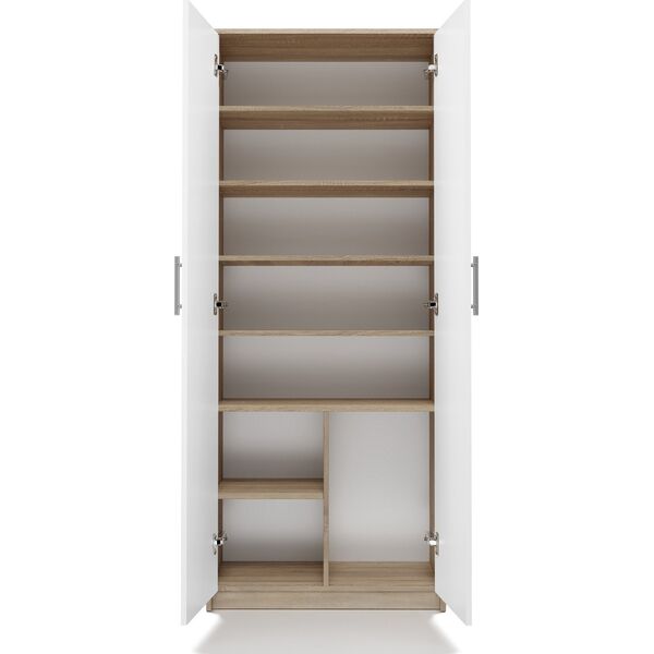 Topeshop REGAŁ BIUROWY SALON OLIV 2D BIAŁY DĄB SONOMA