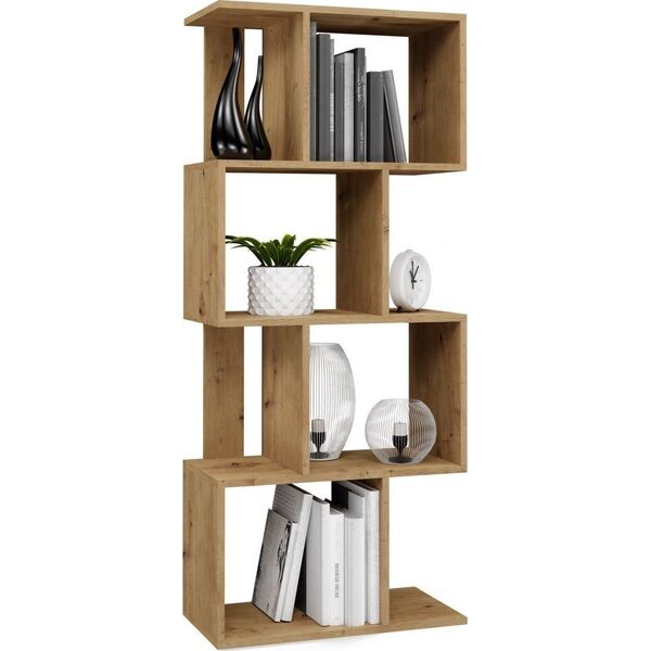 Topeshop REGAŁ OTWARTY STOJĄCY PÓŁKA SZAFKA FIESTA 4P DĄB ARTISAN