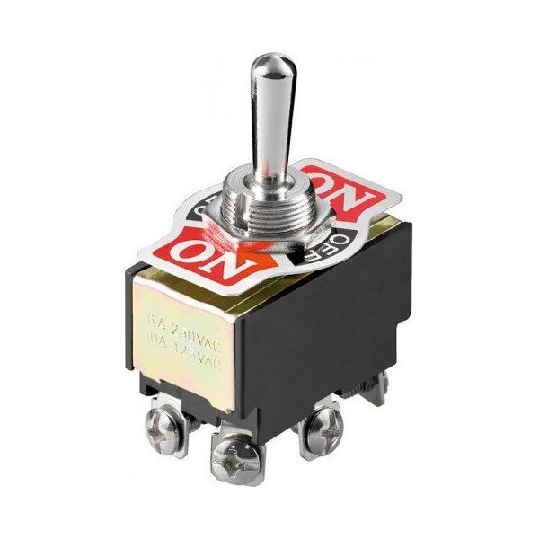 Goobay Łącznik przełączny miniaturowy, 2x ON - OFF - ON, 6 pinów z zaciskami śrubowymi