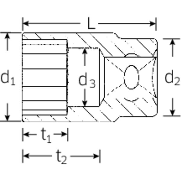 Stahlwille Nasadka 1/2" 36mm, 12-kątna, krótka