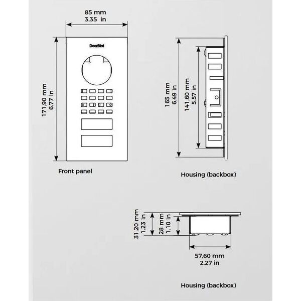 DoorBird DoorBird D1101V IP Video Türstation Unterputz Edelstahl V2A