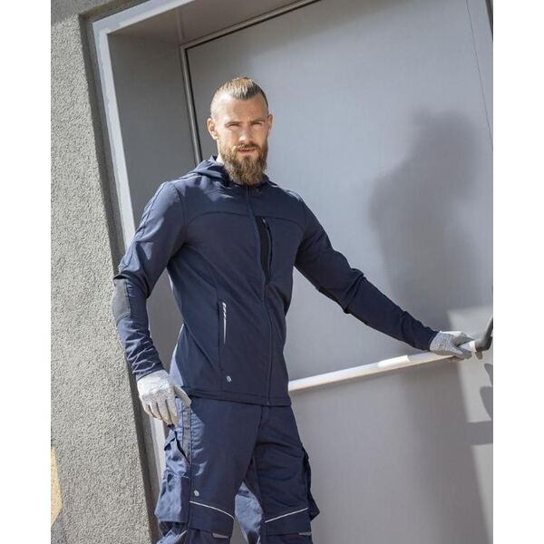 Ardon BREEFFIDRY STRETCH ARDON - męska bardzo lekka kurtka stretchowa, softshellowa, kaptur, odblaski - Ciemno-szara H5987 2XL