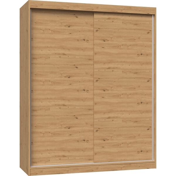 Topeshop SZAFA PRZESUWNA IGA 160 CM DRZWI PRZESUWNE PÓŁKI DĄB ARTISAN