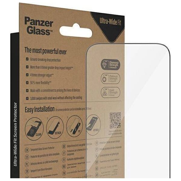 PanzerGlass PanzerGlass Ultra-Wide Fit - szkło antybakteryjne do iPhone 14 Pro czarna ramka