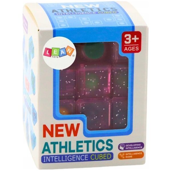 LeanToys Klocki Logiczne Puzzle Układanka Kostka Gra Różowa