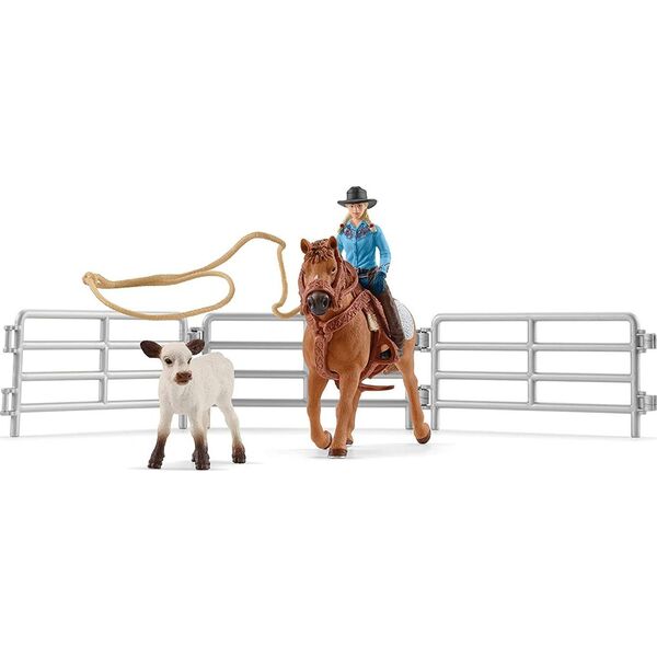 Figurka Schleich Schleich Farm World Team Roping with Cowgirl, play figure