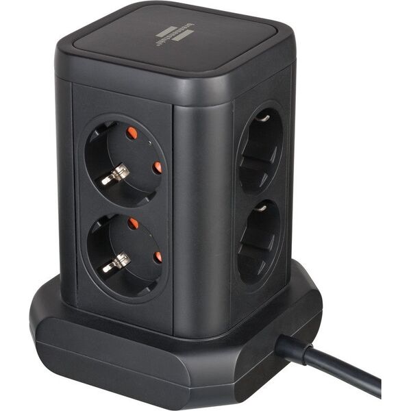 Listwa zasilająca Brennenstuhl Socket Tower 8 gniazd 2 m czarna (1153560000)