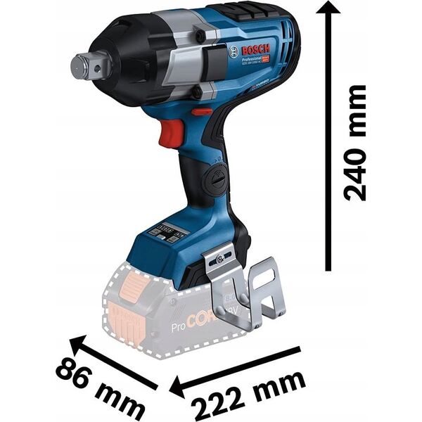 Klucz udarowy Bosch Bosch Cordless impact wrench BITURBO GDS 18V-1050 HC Professional solo, 18V (blue/black, without battery and charger, 3/4 )