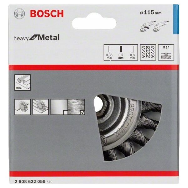 Bosch Bosch disc brush Heavy for Metal, 115mm, knotted (for angle grinders with M14 thread)