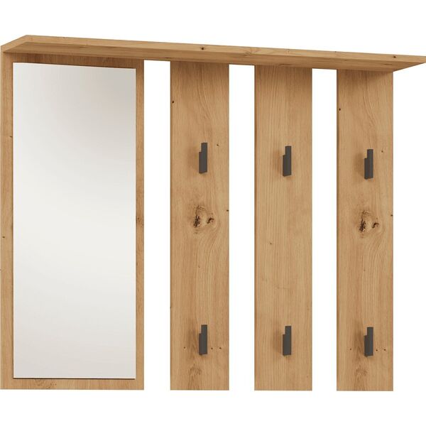 Topeshop WIESZAK NA UBRANIA LUSTRO KORYTARZ PARMA DĄB ARTISAN