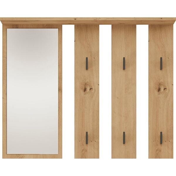 Topeshop WIESZAK NA UBRANIA LUSTRO KORYTARZ PARMA DĄB ARTISAN