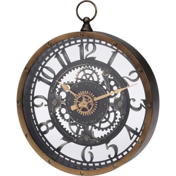 H&S Decoration Zegar na ścianę INDUSTRIALNY przeszklone wnętrze