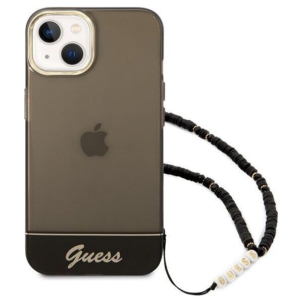 Guess Etui Guess GUHCP14SHGCOHK Apple iPhone 14 czarny/black hardcase Translucent Pearl Strap