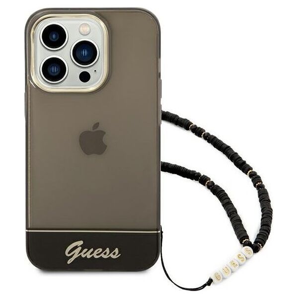 Guess Etui Guess GUHCP14XHGCOHK Apple iPhone 14 Pro Max czarny/black hardcase Translucent Pearl Strap