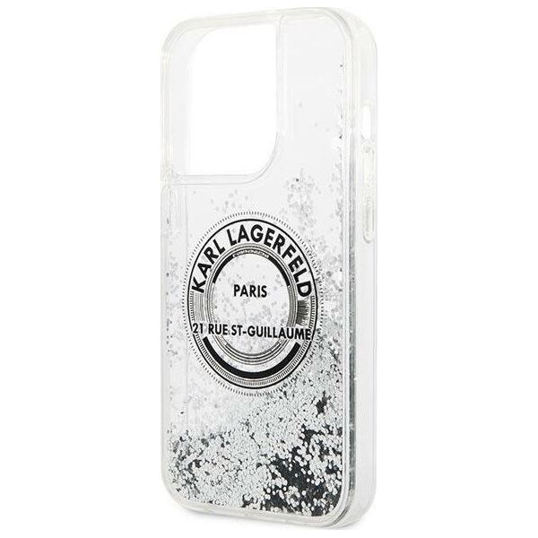 Karl Lagerfeld Etui Karl Lagerfeld KLHCP14XLCRSGRS Apple iPhone 14 Pro Max srebrny/silver hardcase Liquid Glitter RSG