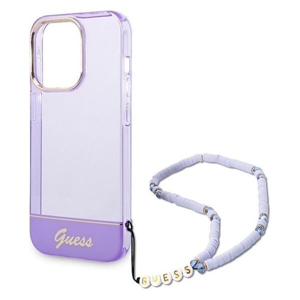 Guess Etui Guess GUHCP14XHGCOHU Apple iPhone 14 Pro Max fioletowy/purple hardcase Translucent Pearl Strap
