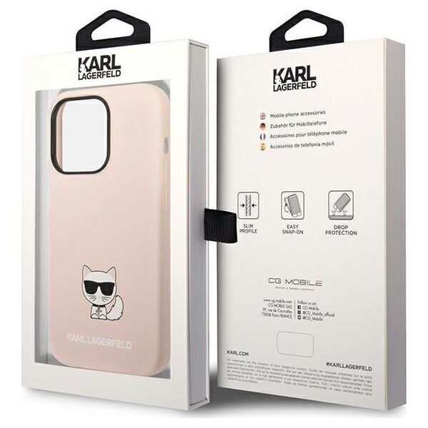 Karl Lagerfeld Etui Karl Lagerfeld KLHCP14XSLCTPI Apple iPhone 14 Pro Max hardcase jasnoróżowy/light pink Silicone Choupette Body