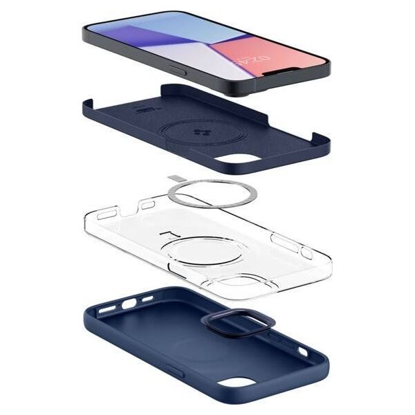 Spigen Etui Spigen Silicone Fit Mag MagSafe Apple iPhone 14 Plus Navy Blue