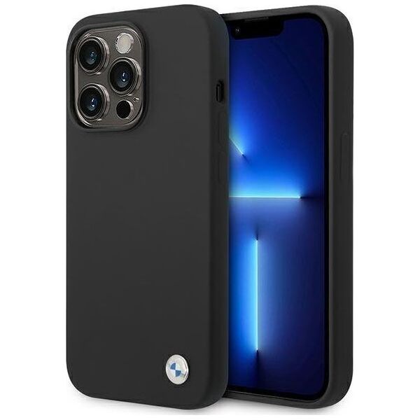 BMW Etui BMW BMHCP14LSILBK iPhone 14 Pro 6,1" czarny/black Silicone Metal Logo