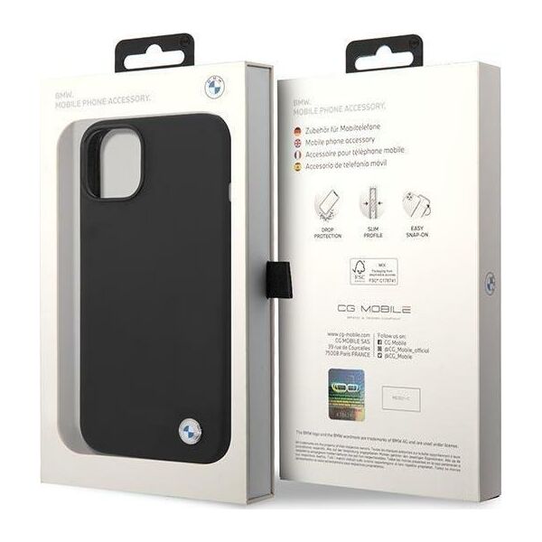 BMW Etui BMW BMHCP14MSILBK iPhone 14 Plus 6,7" czarny/black Silicone Metal Logo