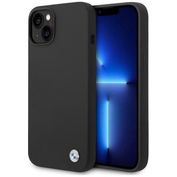 BMW Etui BMW BMHCP14SSILBK iPhone 14 6,1" czarny/black Silicone Metal Logo